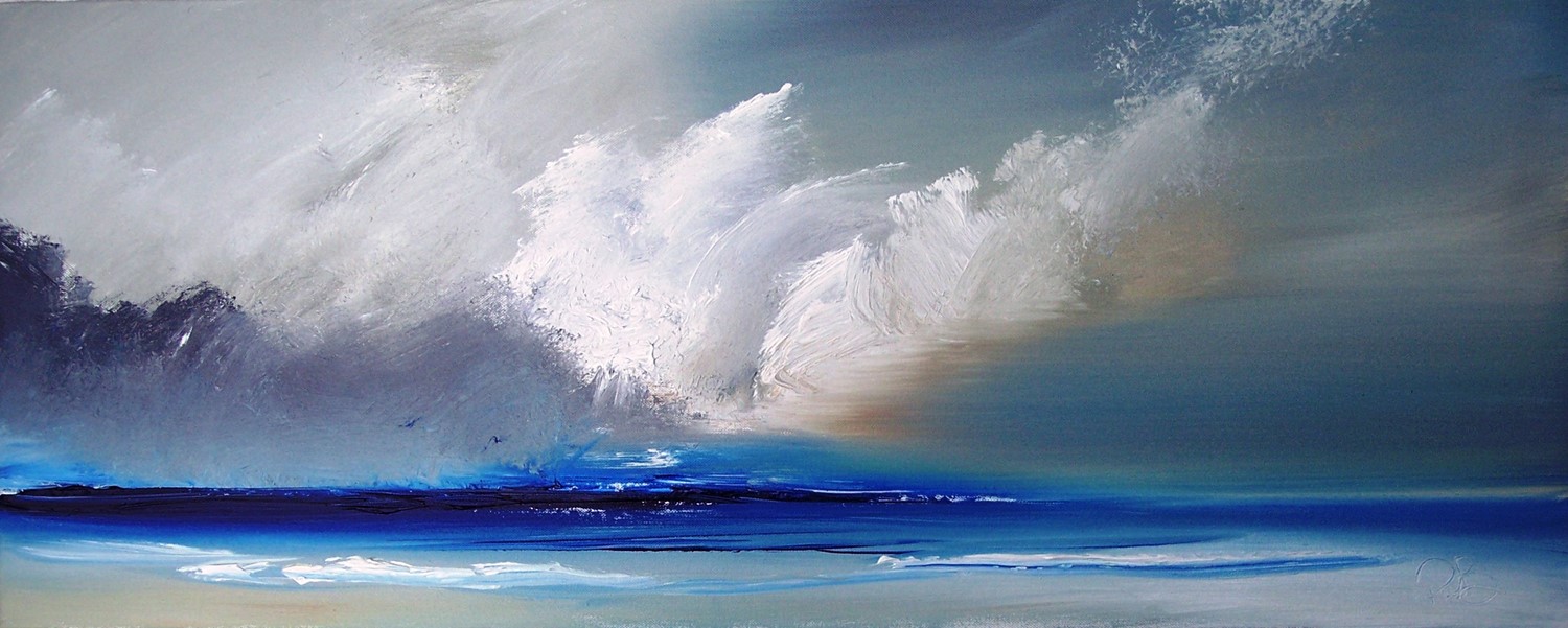 'Converging clouds 120x 60 cm acrylic' by artist Rosanne Barr